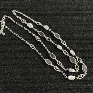 Retired Brighton Silver and White Necklace